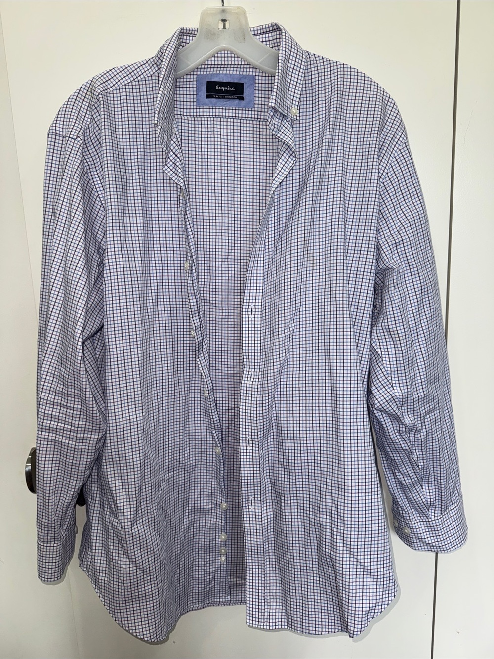 Men's Blue Micro-Check Button-Down Shirt